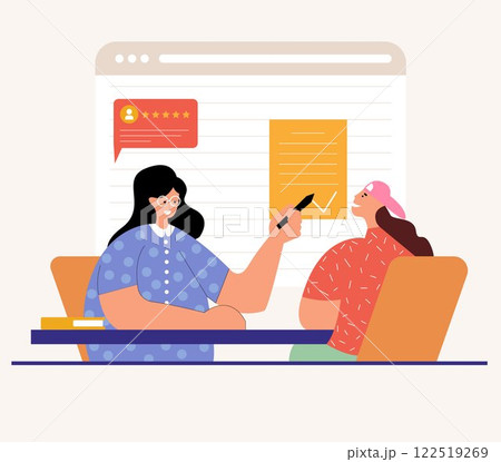Signing a Contract. Business illustration. Contract papers signing. Business agreement concept. Signing the contract. 122519269