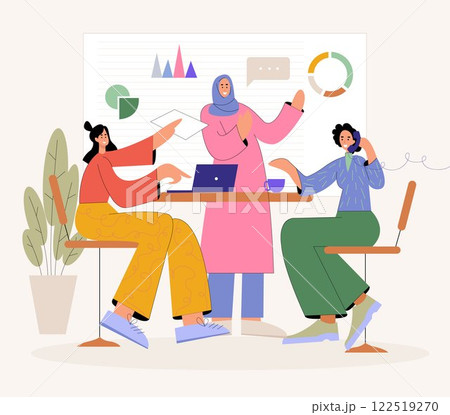 Team Collaboration. Business illustration. Business concept. Teamwork concept. 122519270