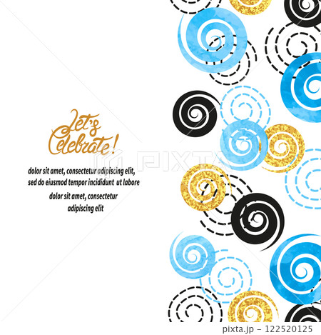 Abstract vector celebration background with blue watercolor spirals Abstract vector celebration background with blue watercolor spirals 122520125