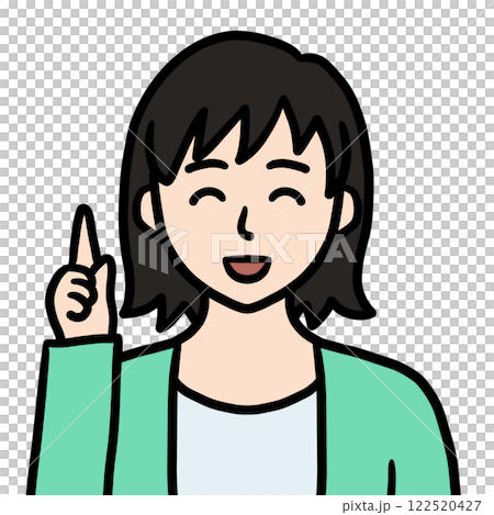 Icon of a young woman pointing (smile) Icon of a young woman pointing (smile) 122520427