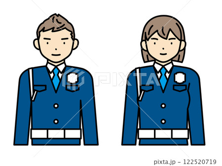 若い男性と女性の警備員 若い男性と女性の警備員 122520719
