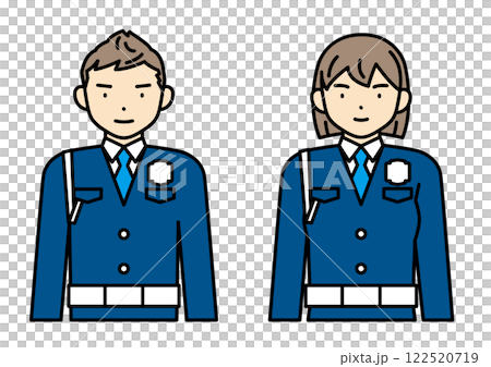 年輕的男性和女性保全人員 122520719