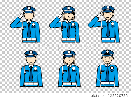 男性・女性・高齢男性の警備員セット 男性・女性・高齢男性の警備員セット 122520723