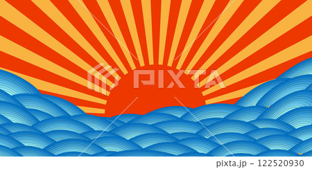 波,放射,和風,おめでたい 波,放射,和風,おめでたい 122520930