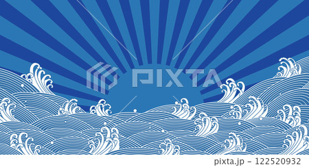 波,放射,和風,おめでたい 122520932