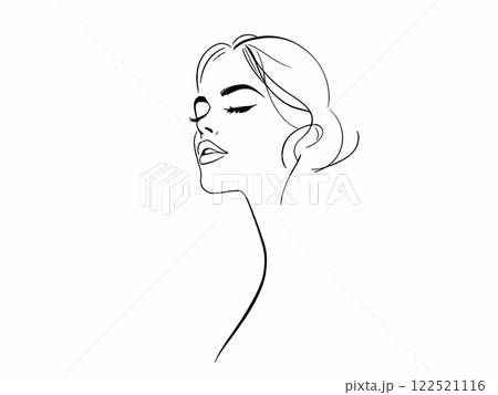 Minimalistic Line Art of a Woman's Profile 122521116