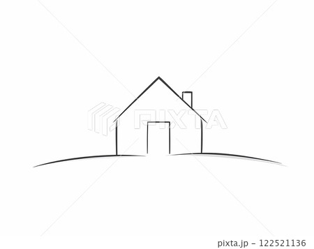 Minimalist Line Art of a House 122521136