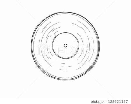 Minimalist Vinyl Record Line Drawing Minimalist Vinyl Record Line Drawing 122521137