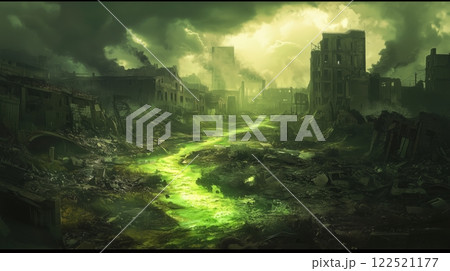 荒廃した終末世界の風景 122521177