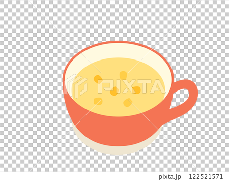 Illustration of corn soup or corn potage Illustration of corn soup or corn potage 122521571