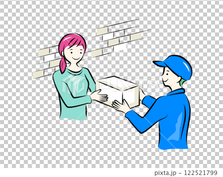 家庭主婦收到外送員的包裹 | 家庭系列 122521799