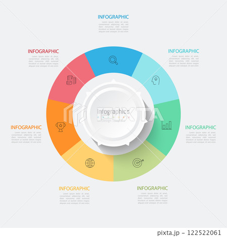 Infographic 7 options design elements for your business data. Vector Illustration. Infographic 7 options design elements for your business data. Vector Illustration. 122522061