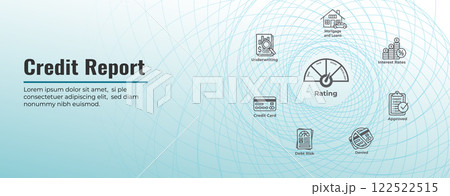 Credit Report Web Banner for Personal Loan or Mortgage 122522515