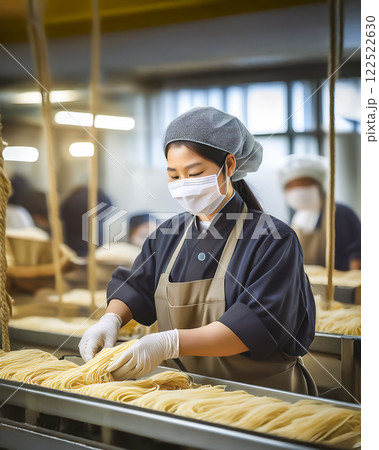 食品加工工場　麺工場のイメージ素材 122522630