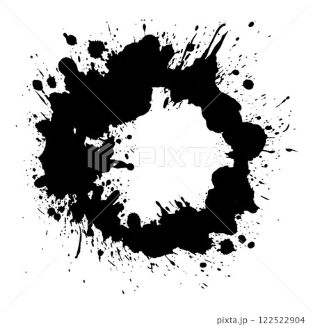 墨円　墨素材　デザイン性 抜き画像 122522904