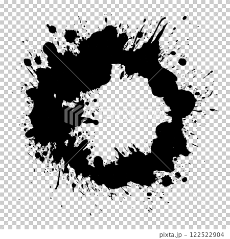 墨円　墨素材　デザイン性 抜き画像 122522904