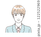 ビューティー さわやかな制服の男子学生の上半身のイラストレーション ビューティー さわやかな制服の男子学生の上半身のイラストレーション 122522969