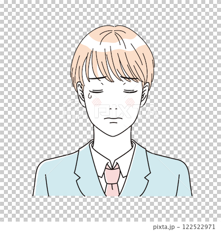 Beauty: Illustration of the upper body of a refreshing male student in uniform 122522971