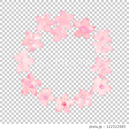水彩櫻花框架 122522985