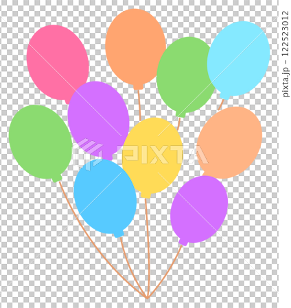 Colorful balloon illustration material, cute, simple Colorful balloon illustration material, cute, simple 122523012