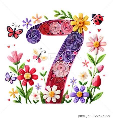 3D number seven 3D number seven 122523999