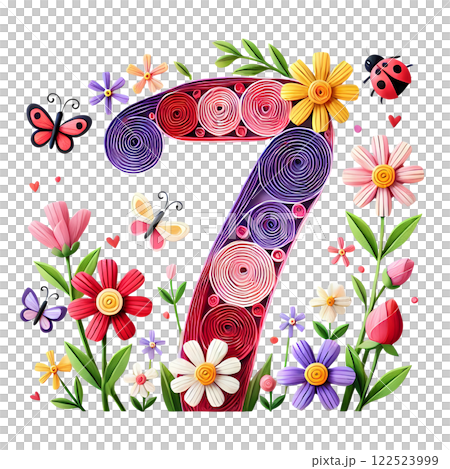 3D number seven 3D number seven 122523999