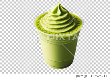 matcha milkshake on plastic cup, isolated on transparency background PNG 122524214