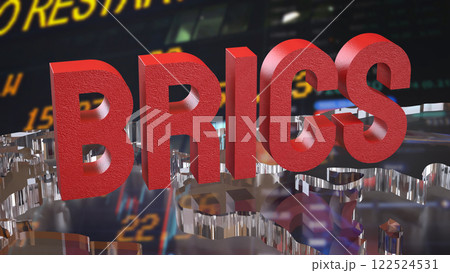 The Red  Brics and World map for Business concept 3d Rendering. 122524531