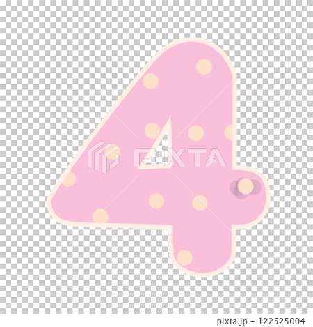 3d pink number four 122525004