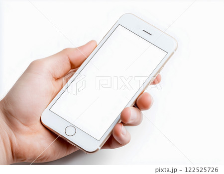 現代のライフスタイルの瞬間、スマートフォンを優しく持つ手 122525726