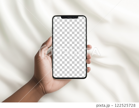 現代のライフスタイルの瞬間、スマートフォンを優しく持つ手 122525728