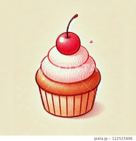 さくらんぼのカップケーキ さくらんぼのカップケーキ 122525806