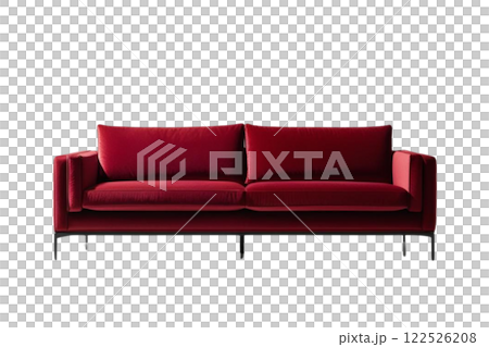 modern red sofa on transparency background PNG 122526208