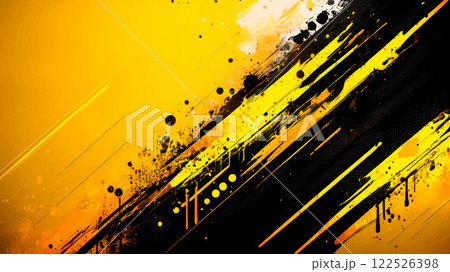 背景素材 グランジ 黄色 イエロー ブラック 黒 水彩 躍動 かすれ1 背景素材 グランジ 黄色 イエロー ブラック 黒 水彩 躍動 かすれ1 122526398