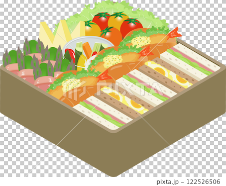 色彩繽紛的三明治午餐 122526506