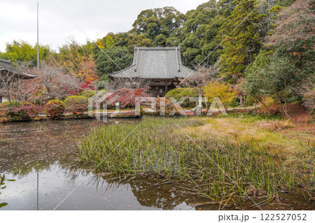 奈良 長岳寺(ちょうがくじ)放生池と本堂 奈良 長岳寺(ちょうがくじ)放生池と本堂 122527052