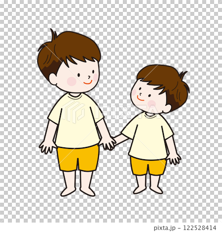 A boy holding hands 122528414
