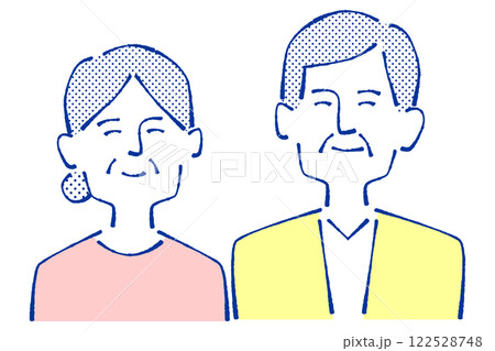 シニア夫婦のイラスト 122528748