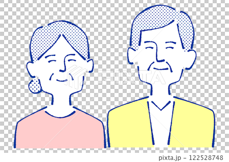 シニア夫婦のイラスト 122528748
