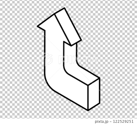 簡單的彎曲箭頭圖示圖示等距 簡單的彎曲箭頭圖示圖示等距 122529251