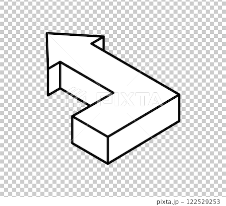 Simple curved arrow icon illustration isometric Simple curved arrow icon illustration isometric 122529253