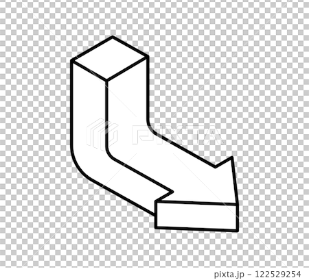 Simple curved arrow icon illustration isometric 122529254