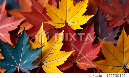 Autumn leaves lying on the floor 122530193
