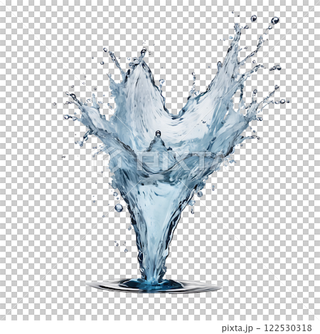 water splashing isolated on white or transparent png 122530318