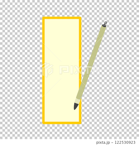 俳句の短冊と毛筆のイラスト 122530923