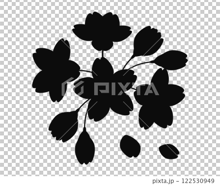 Cherry blossom silhouette illustration Sakura 122530949