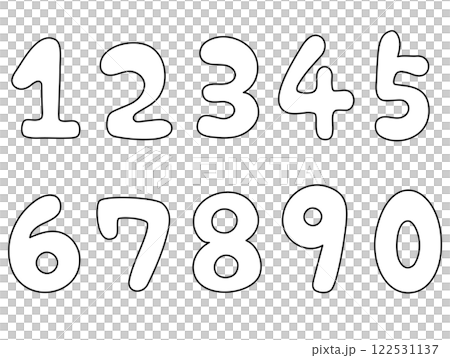 Simple loose hand-drawn style numbers set Simple loose hand-drawn style numbers set 122531137