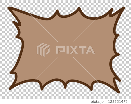 Simple shouting speech bubble (with line drawing, brown) Simple shouting speech bubble (with line drawing, brown) 122531473