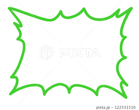 シンプルな叫ぶ吹き出し(線画のみ・緑) シンプルな叫ぶ吹き出し(線画のみ・緑) 122531510