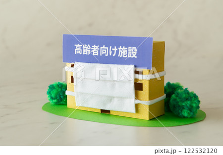 高齢者向け施設の感染対策　集団感染予防　施設とマスク　対策 122532120